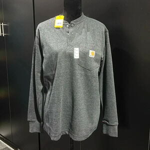 Carhartt Relaxed Fit Heavyweight Henley,thermal, pocket,snaps, long sleeve shirt